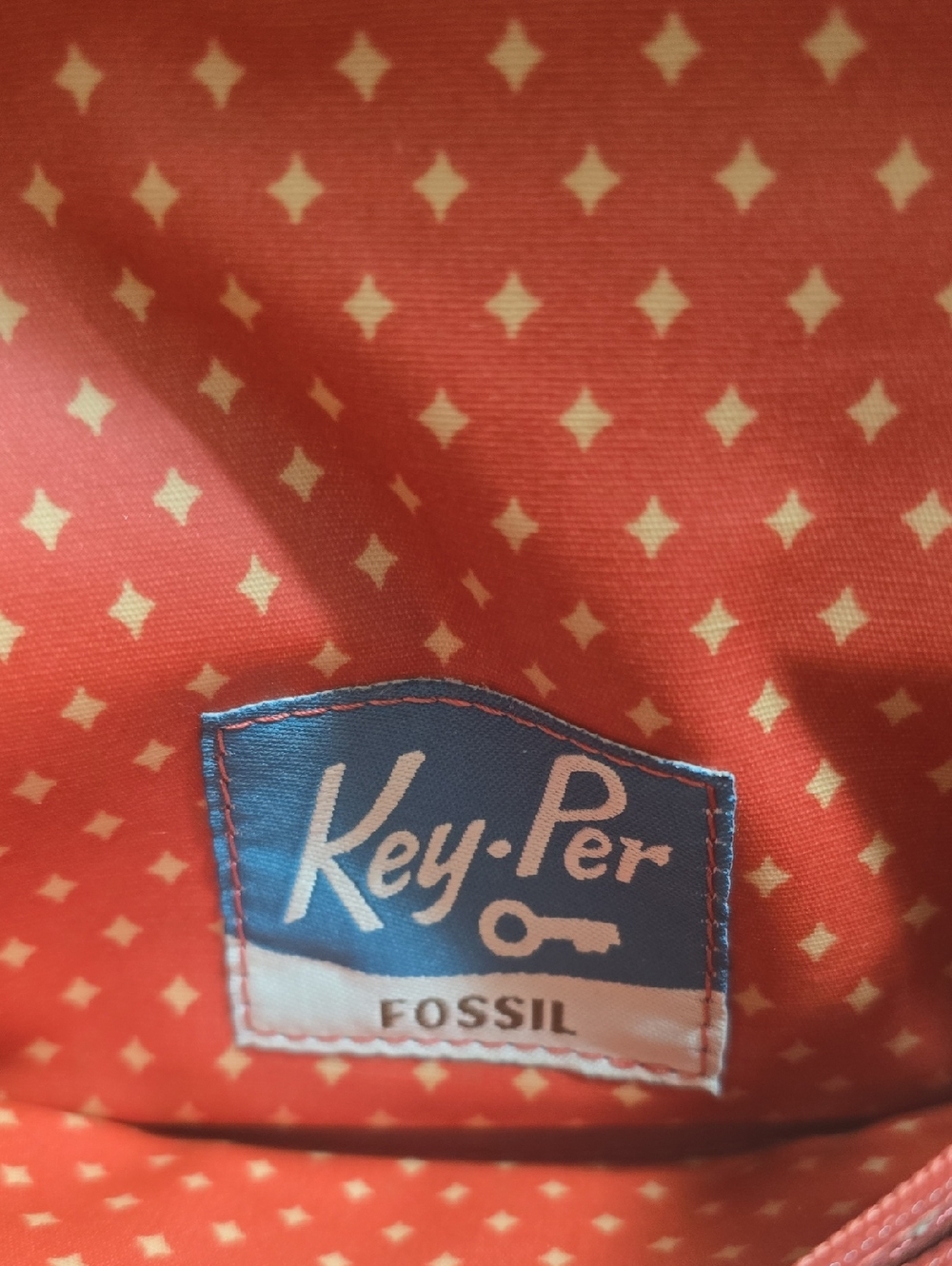 FOSSIL Wallet Tri-fold KEY-PER Coated Canvas Giraffe Print Brown Leather Trim - Picture 6 of 11